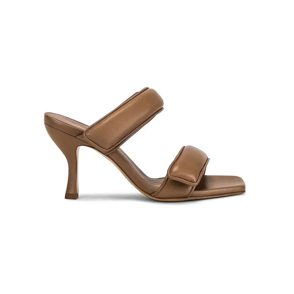 Gia Borghini Padded Tan Pernille Teisbaek Two Strap Sandal Size 37.5 EU / 7.5 US